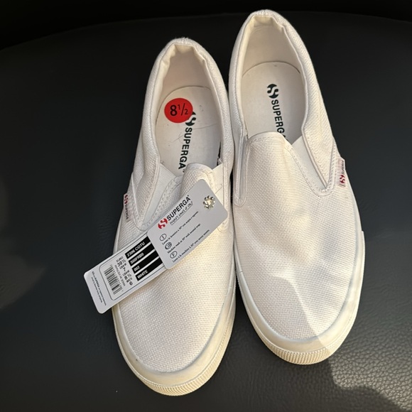 Superga slip on canvas sneaker platform 8 1/2 NWT white - Picture 2 of 2